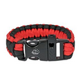 Red & Black Paracord Bracelet w/ Whistle